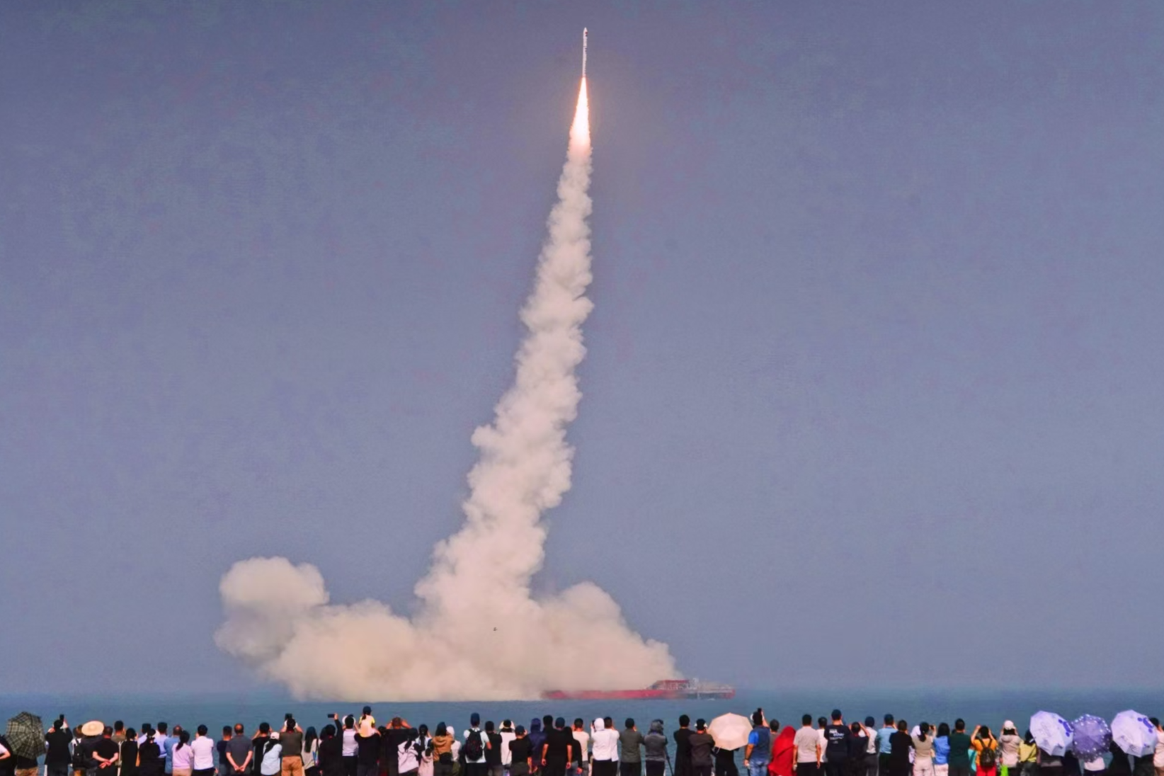 煙臺海陽總裝出廠的谷神星一號海遙五運載火箭發射完成 送4顆“天啟星座”衛星入軌